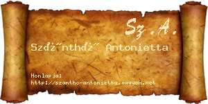 Szánthó Antonietta névjegykártya